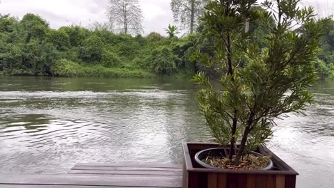 Water flowing river Kwai Stock Footage 323242551