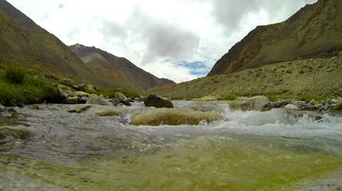 Water flowing river mountain timelapse Stock Footage 38467684
