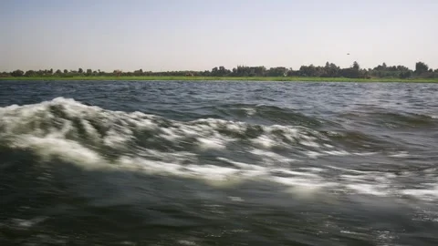 Water flowing on the river Nile, Egypt Stock Footage 313058962