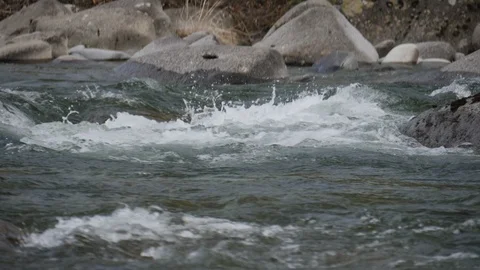Water flowing in river slow motion Stock Footage 92575323