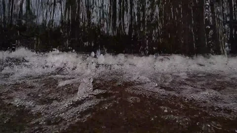 Water flowing in a river, small stream Stock Footage 144864385