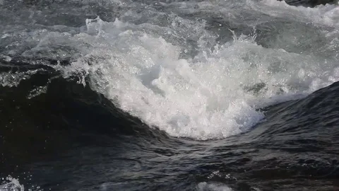 Water flowing in the river in spring Stock Footage 75718315