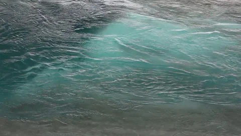 Water flowing in the river in spring Stock Footage 77259902