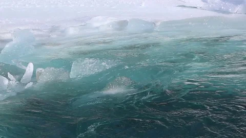 Water flowing in the river in spring Stock Footage 77260030