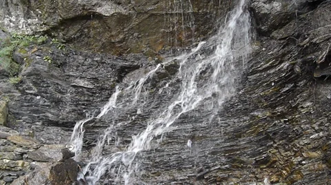 Water Flowing From Rock Stock Footage