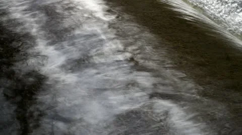 Water flowing with sky reflecting Stock Footage