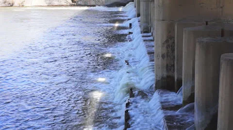 Water flowing from small dam. Stock Footage 23075818