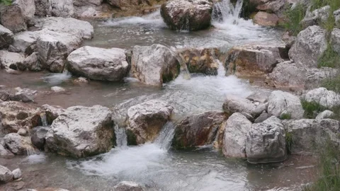 Water flowing in a small mountain river - Italy Stock Footage 315515002