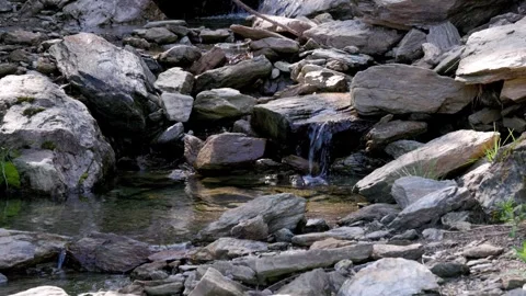 Water flowing in a small mountain river - Italy Stock Footage 315515013