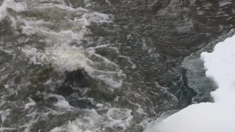 Water flowing into the snow Video stock 168536281