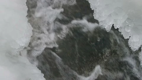 Water flowing into the snow Video stock 168536295