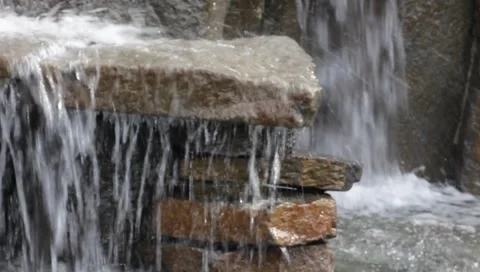 Water Flowing in the Stone Stock Footage 1018017