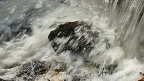 Water flowing on stone Stock Footage 158797952
