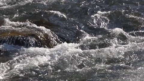 Water flowing on the stony course Stock Footage 84967066