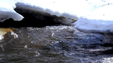 Water flowing on the stream Stock Footage 33642315