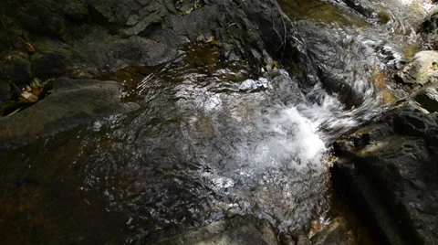 Water Flowing From A Stream Stock Footage 34365782
