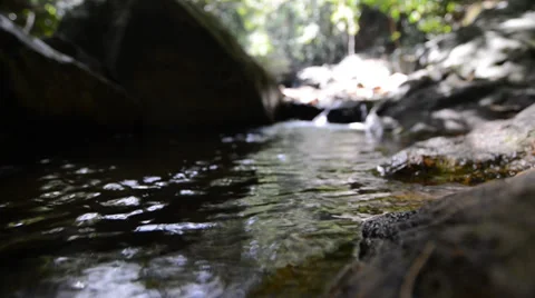Water Flowing from a Stream Stock Footage 34365829