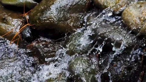 Water flowing in a stream Stock Footage 306766604