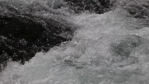 Water flowing in a stream, fresh and natural landscape Stock Footage 334027498