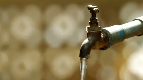 Water is flowing from tap Stock Footage 49092390