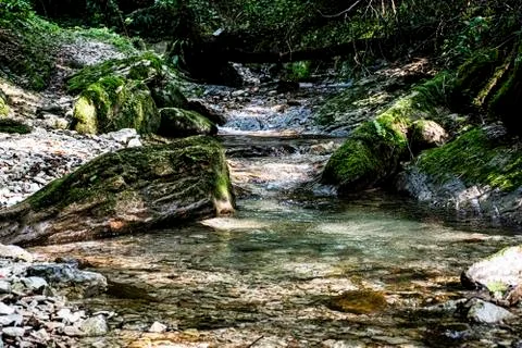 Water flowing three Stock Photos
