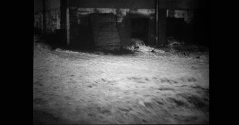 Water flowing through dam Stock Footage 43393456