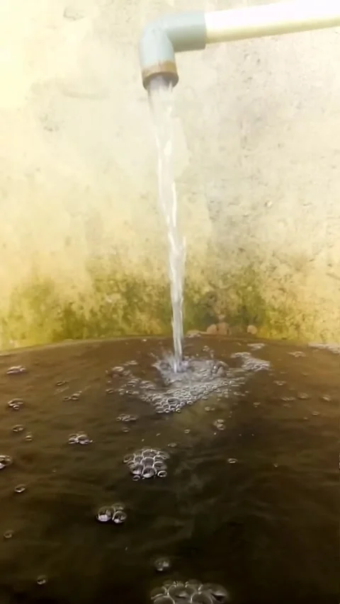 Water flowing through the pipe Stock Footage 218709237