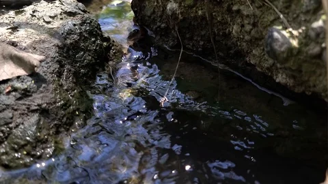 Water Flowing through Rocks Stock Footage