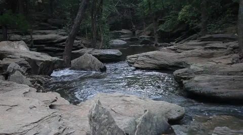 Water Flowing through rocks at Stone Creek Park in Flower Mound Texas. Stock Footage 66790630