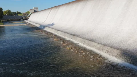 Water Flowing Through A Spillway Of A Dam - Spavinaw Spillway, Oklahoma, United Stock Footage 320924428