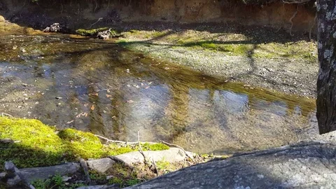 Water flowing through stream, 4K 스톡 동영상 73347590