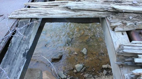 Water flowing under a bridge No.3 Stock Footage 45400711