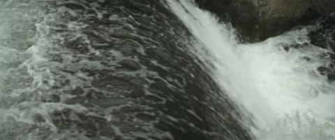 Water flowing from a waterfall anamorphic Stock Footage 297633411