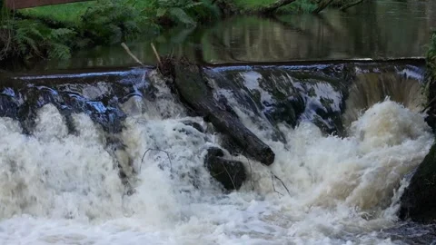 Water Flowing On The Waterfall At The River Stock Footage 292125019
