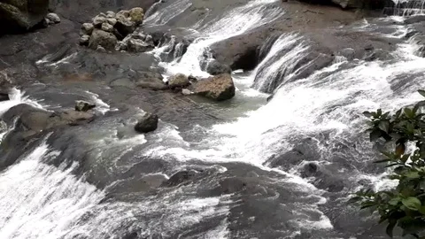 Water flowing from a wide river Stock Footage 101338838