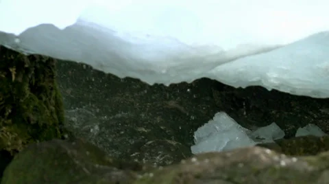 Water flows and is diffused in the thick ice Stock Footage 36670844