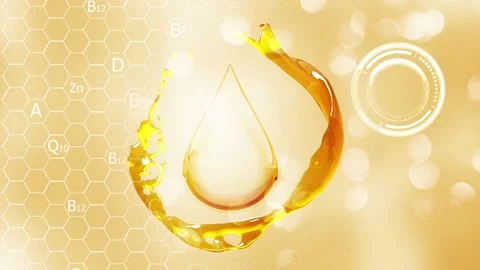 Water flows around a drop of water or a serum or cream in 3D. Stock Footage 152867926