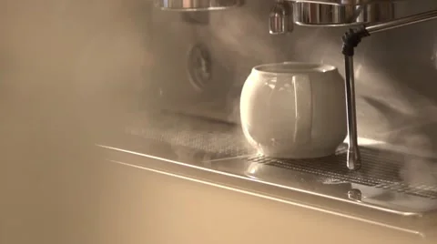 Water flows from coffee machine in slow motion Stock Footage 58873021