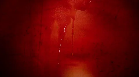 Water flows down the bloody tissue Stock Footage 33601955