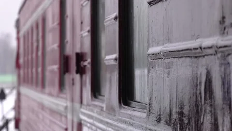 Water flows down the casing of the wagon train. Stock Footage 101068645