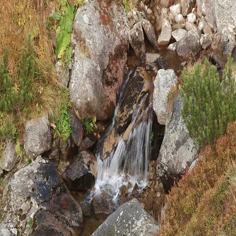 Water flows down of stone Stock Footage 69519874