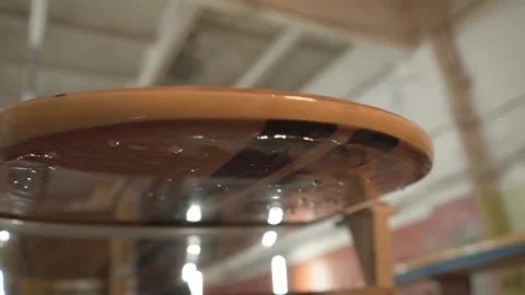 Water flows down from the surf Board close-up Stock Footage 133026319