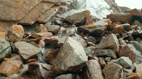 Water flows down from the waterfall 動画素材 159473691