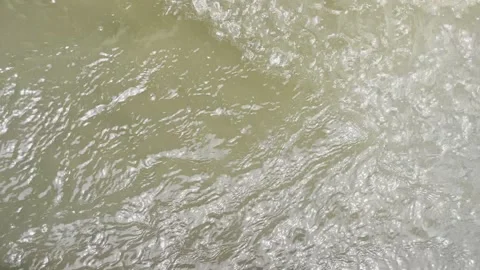 Water flows in the gutter Close-up of an irrigation channel for agriculture Stock Footage 305015775
