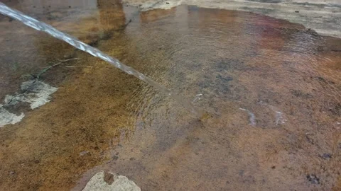 Water flows from the hose Video stock 205350805