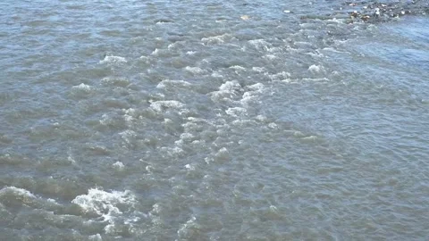 Water flows in mountain river, top view Stock Footage 330429294