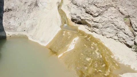 Water flows in mountain stream Stock Footage 313893034