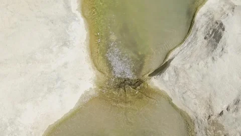 Water flows in mountain stream, top view 스톡 동영상 313893100