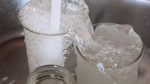 Water flows out of the glass Stock-Footage 334360080