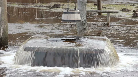 Water flows out of the well Video stock 3980958